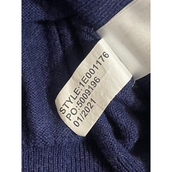 Vineyard Vines Shep & Ian Men's Medium Cashmere Blue 1/4 Zip Sweater Long Sleeve - Picture 8 of 8